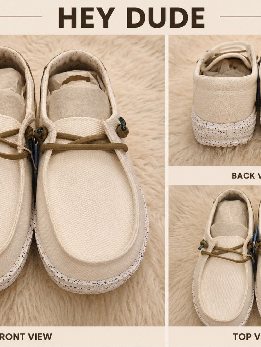 NIB Hey Dude Wendy Disco White shoes in size K12 / EU 31. Lightweight Casual